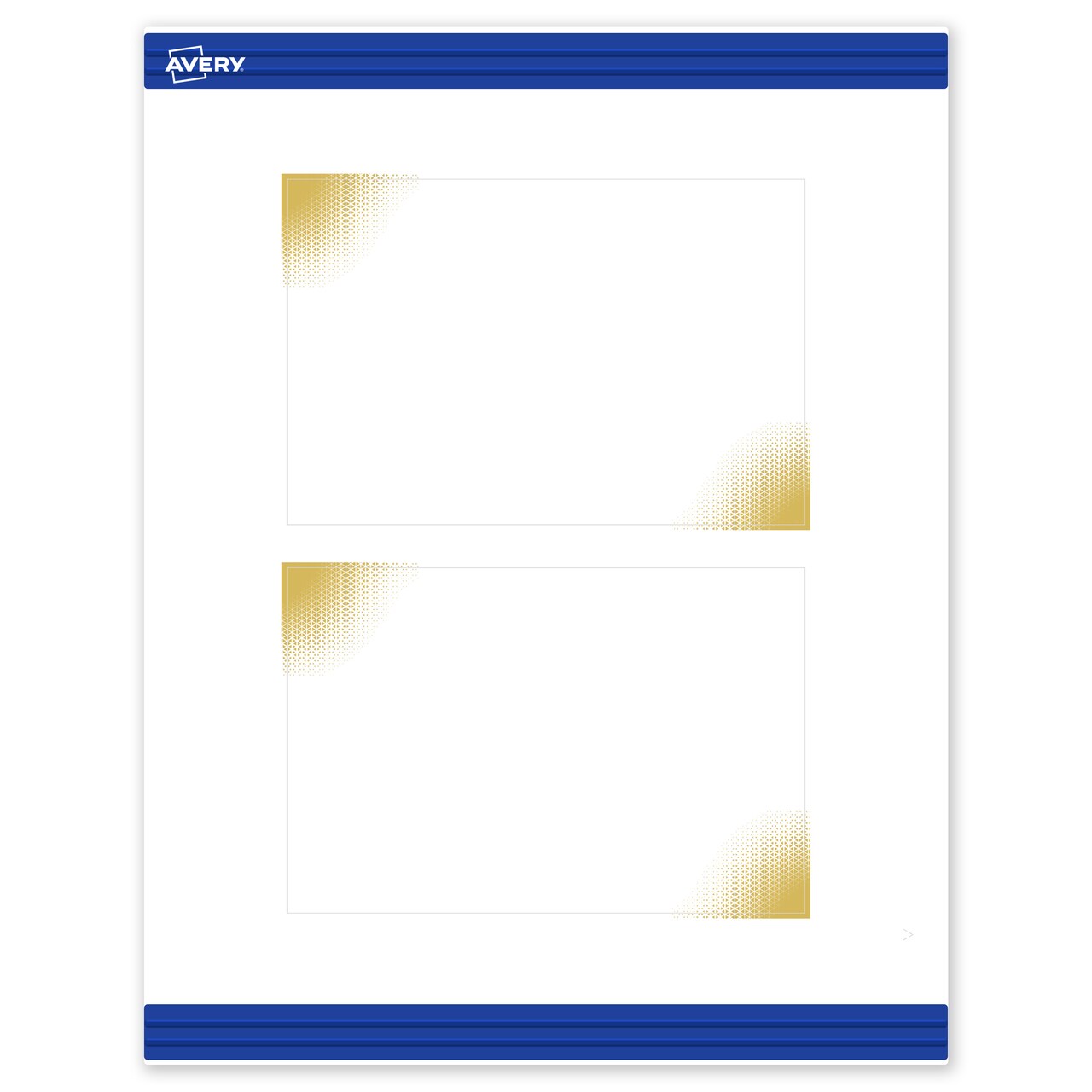 Avery Printable Rectangle Postcards, 4" x 6", Matte White, Pre-printed Gold Blush Design, Sure Feed Technology, Laser & Inkjet Compatible, 40 Total, Great for Branding, Marketing, and Events